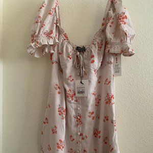 Bardot Beige Floral Off Shoulder Summer Dress